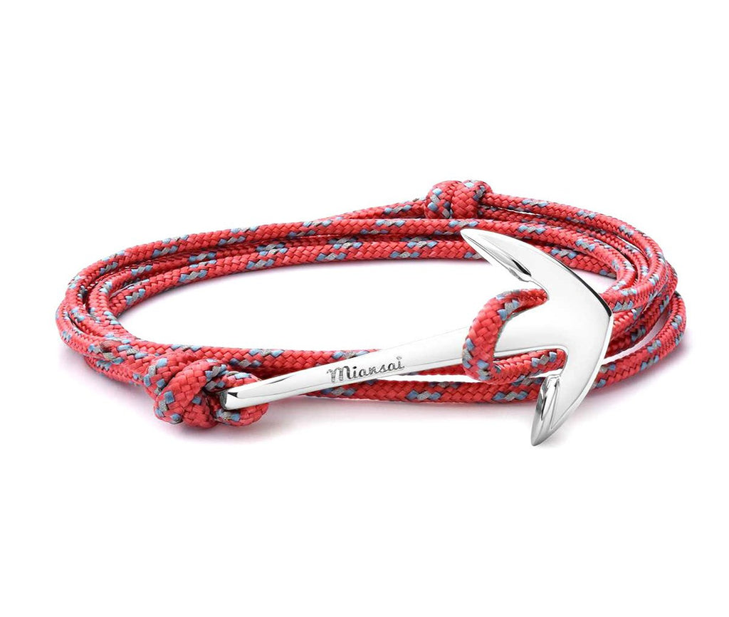 Miansai - Anchor on rope bracelet silver hook salmon rope