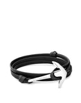 Miansai - Anchor On Leather Bracelet Polished Silver / Black