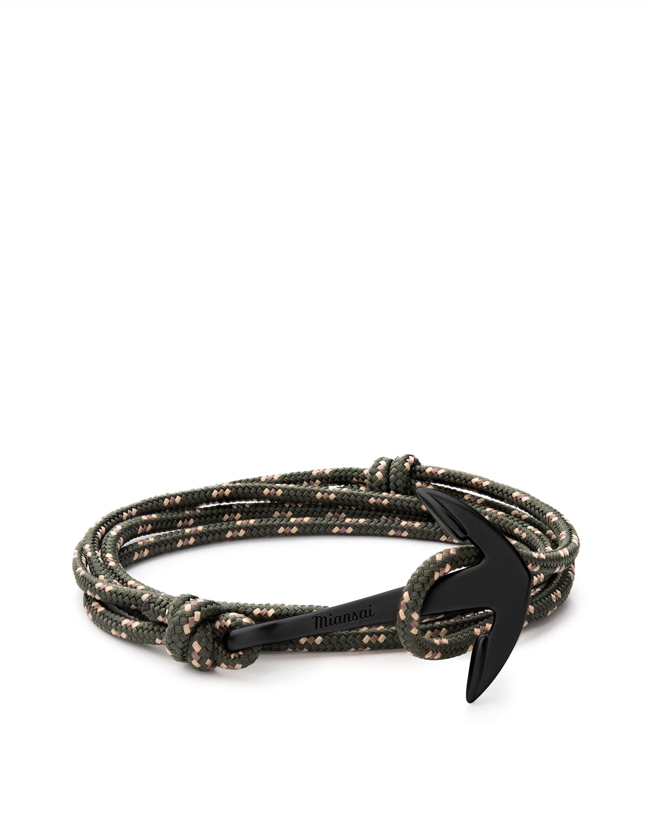 Miansai - Anchor On Rope Bracelet Noir / Hunter Green