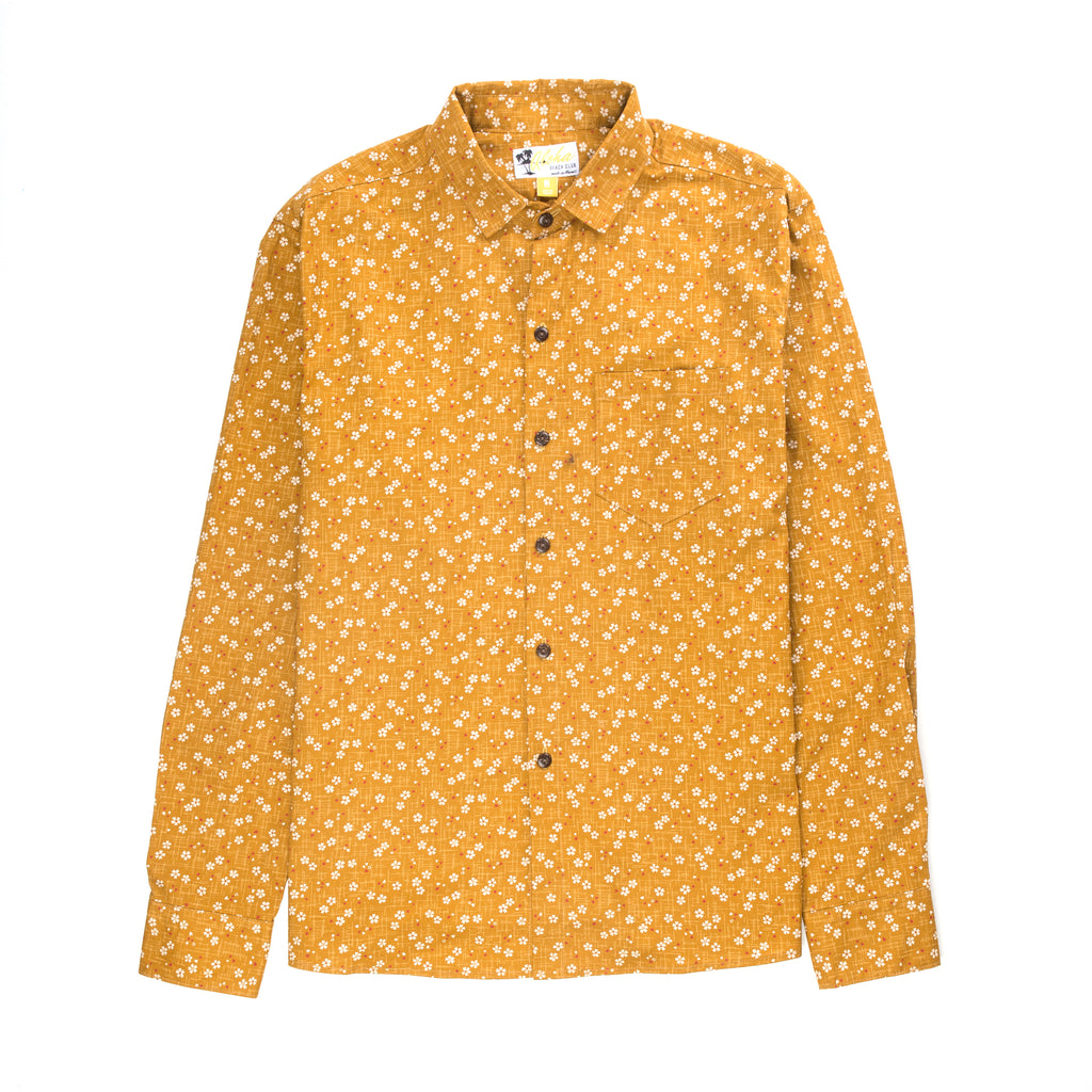 Aloha Beach Club - Abigail Long Sleeve Aloha Shirt Marigold - Aloha Beach Club
