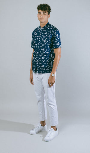 Aloha Beach Club - Lanikai Navy Short Sleeve Aloha Shirt - Aloha Beach Club