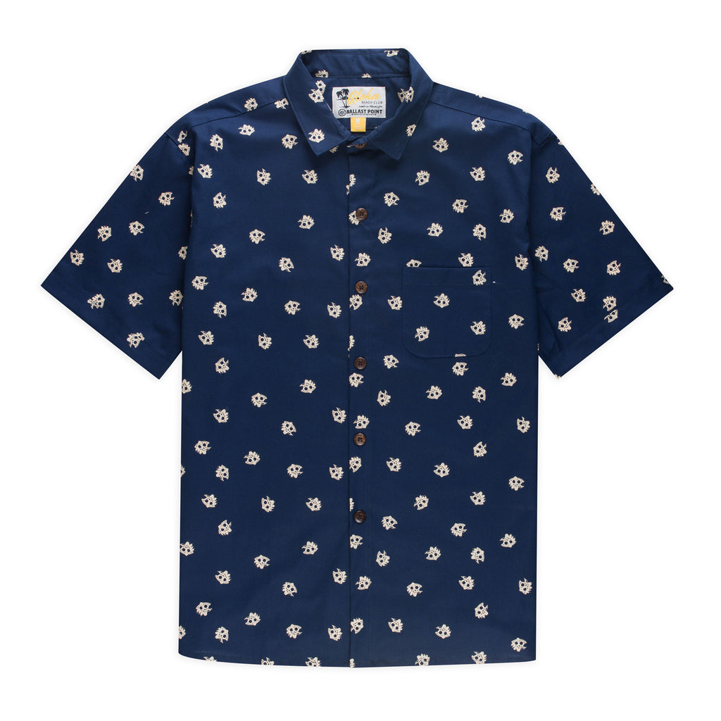 Aloha Beach Club for Ballast Point - Sextant Navy Aloha Shirt - Aloha Beach Club