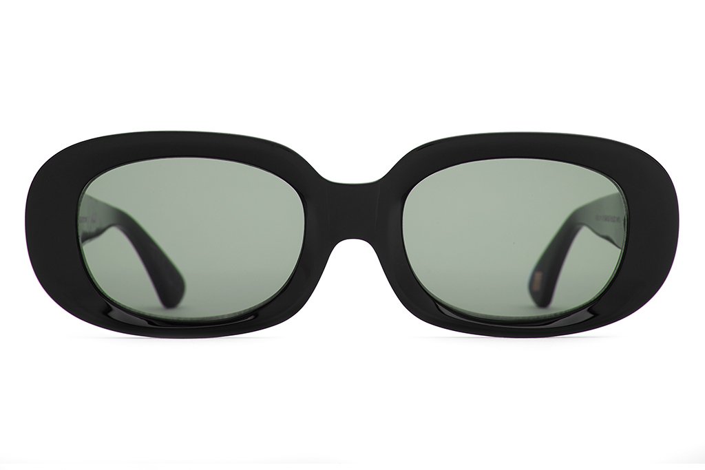 CRAP EYEWEAR - The Bikini Vision Gloss Black Acetate w/ Vintage Green CR-39 Lenses
