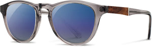 Shwood - Francis: Smoke // Elm Burl - Blue Flash Polarized