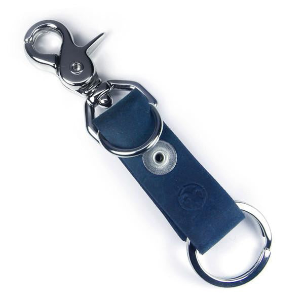 Friday & River - Leather Key Clip Oiled Indigo
