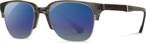 Shwood - Newport 52mm: Charcoal // Elm Burl - Blue Flash Polarized