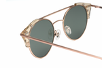 Wonderland - Rialto / Clear Beach Glass / Ant Rose Gold Metal / Green CZ