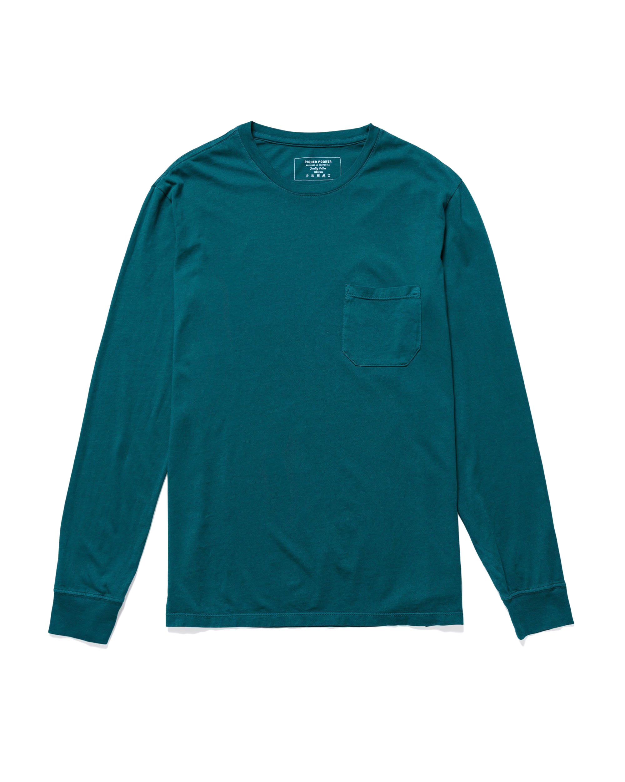 RICHER POORER - Long Sleeve Pocket Tee Green