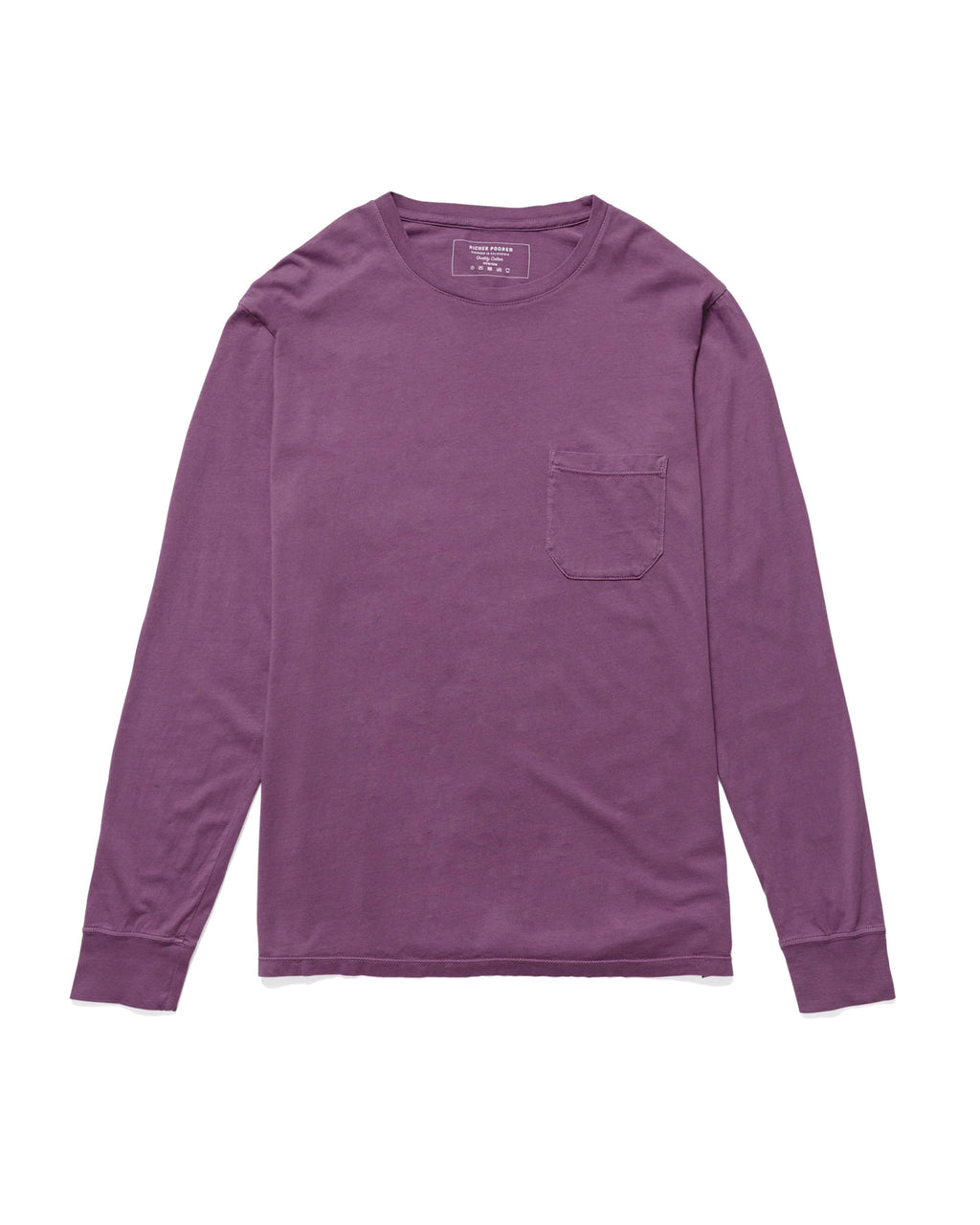 RICHER POORER - Long Sleeve Pocket Tee Plum