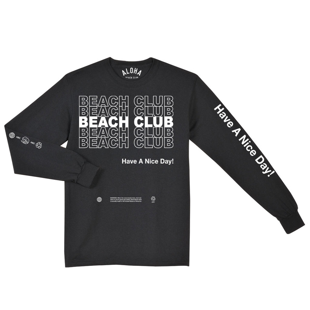 Aloha Beach Club - Thank You Long Sleeve Shirt Black - Aloha Beach Club