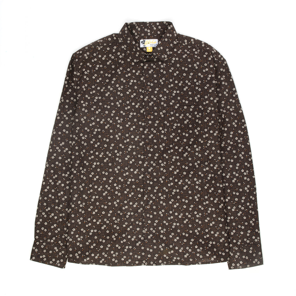 Aloha Beach Club - Abigail Long Sleeve Aloha Shirt Cocoa - Aloha Beach Club