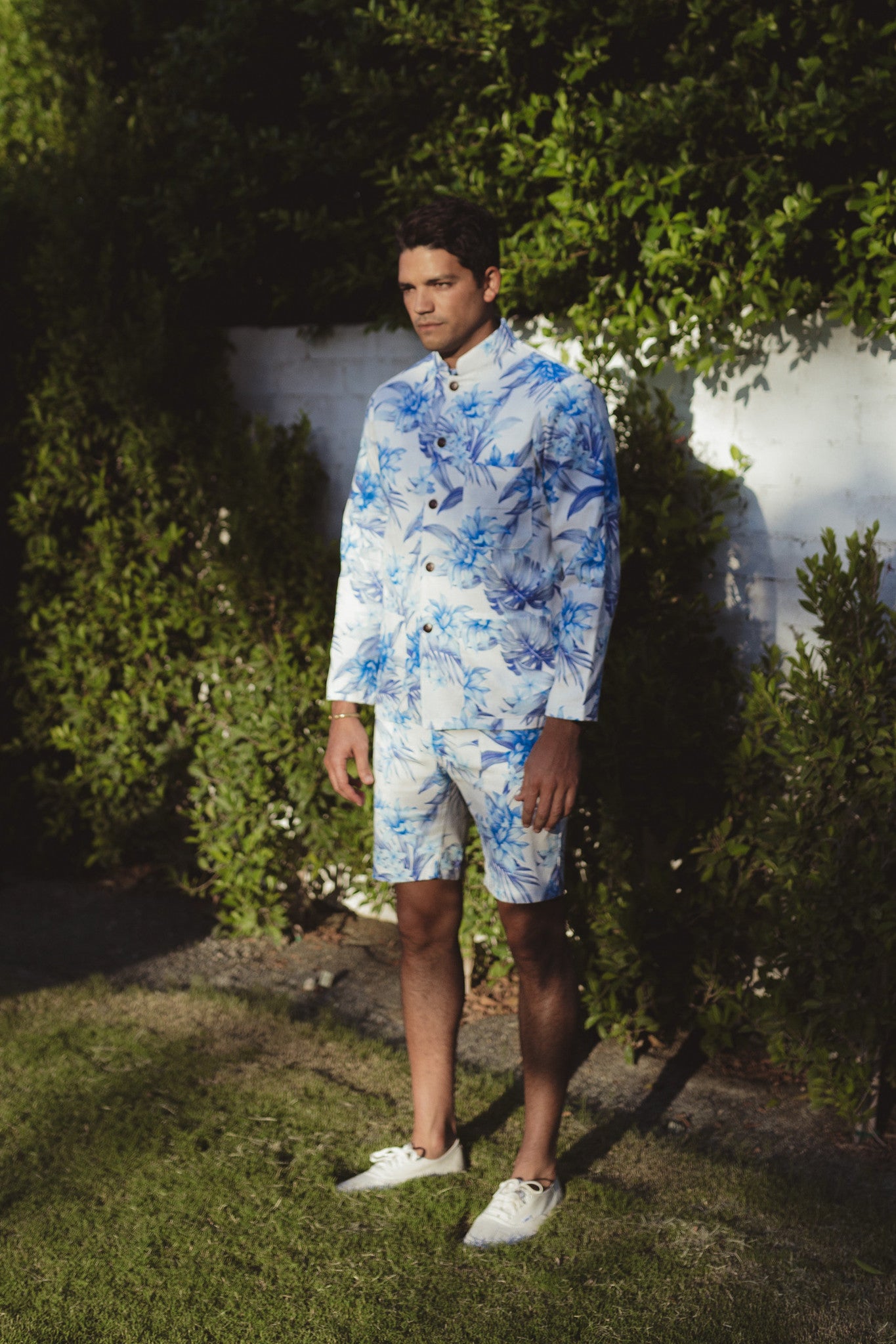 Aloha Beach Club - Paki Floral Sea Mandarin Shirt - Aloha Beach Club