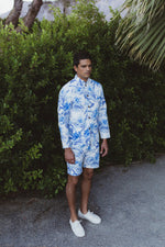 Aloha Beach Club - Paki Floral Sea Mandarin Shirt - Aloha Beach Club