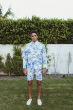 Aloha Beach Club - Paki Floral Sea Mandarin Shirt - Aloha Beach Club